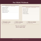 Fillable PDF workbook included with The Creative Brand Reset — 24 worksheets, 30-day planner by SETH 2°17