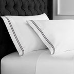 Mélange Home° 600 Thread Count Double Stripe Embroidered Pillowcases