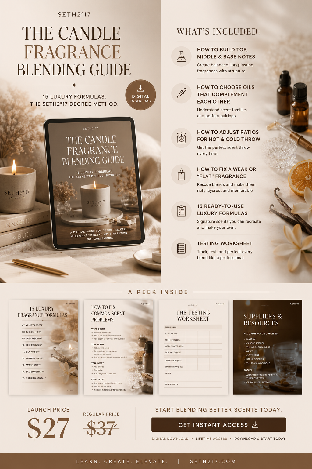 The Candle Fragrance Blending Guide: 15 Luxury Formulas for Artisan Makers PDF