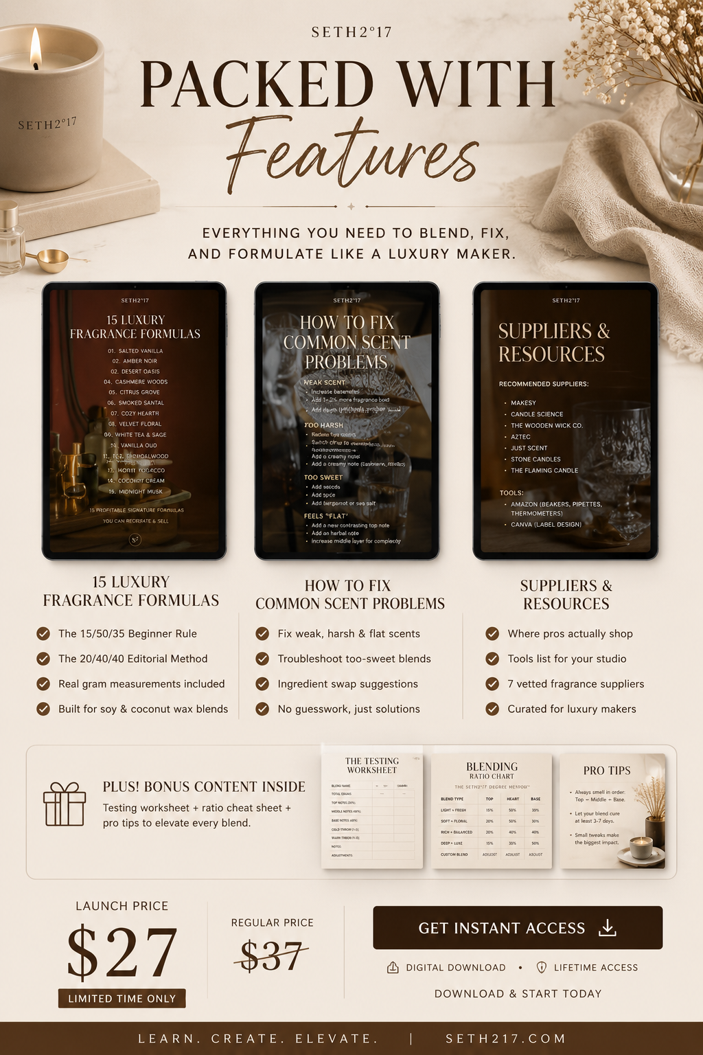 The Candle Fragrance Blending Guide: 15 Luxury Formulas for Artisan Makers PDF