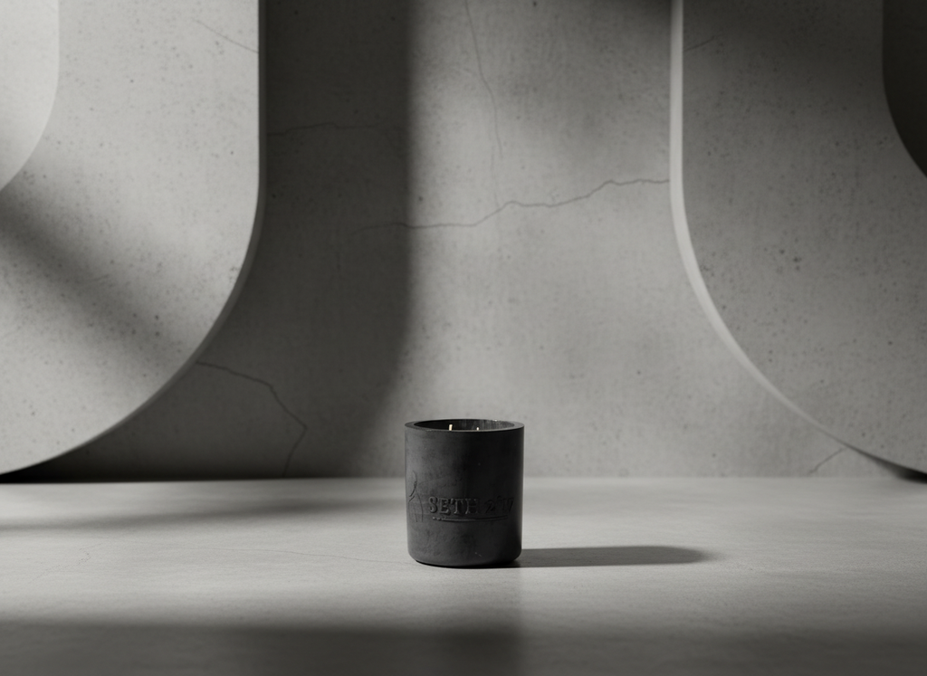 Noir Concrete Candle – Available in Tuxedo°, Cozy°, and Sweet Flame° 60-hour burn time | Refillable forever