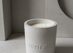 Blanc Concrete Candle – Available in Tuxedo°, Cozy°, and Sweet Flame° 60-hour burn time | Refillable forever