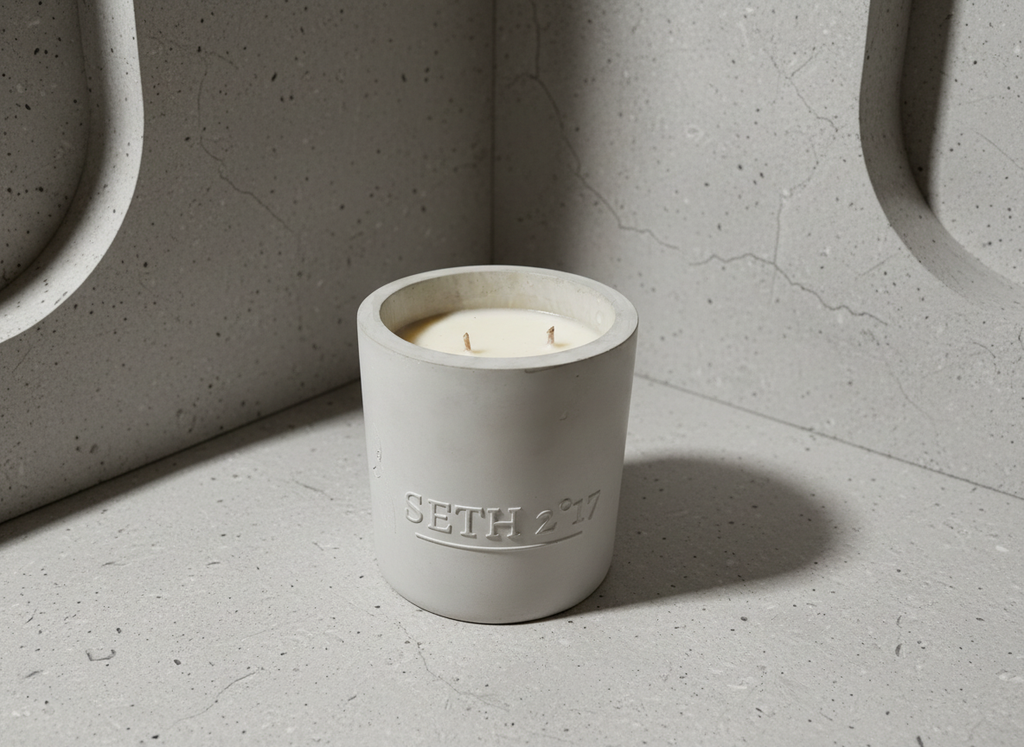 Blanc Concrete Candle – Available in Tuxedo°, Cozy°, and Sweet Flame° 60-hour burn time | Refillable forever