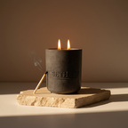 Noir Concrete Candle – Available in Tuxedo°, Cozy°, and Sweet Flame° 60-hour burn time | Refillable forever