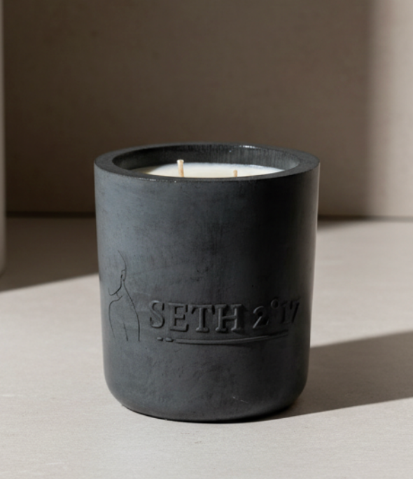 Noir Concrete Candle – Available in Tuxedo°, Cozy°, and Sweet Flame° 60-hour burn time | Refillable forever