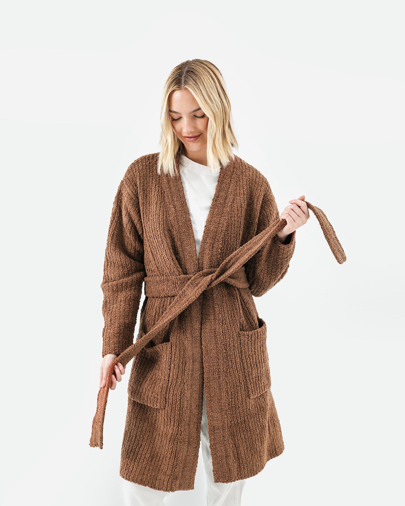 Sunday Citizen° Snug Ribbed Cardigan Robe — Soft Ribbed Loungewear