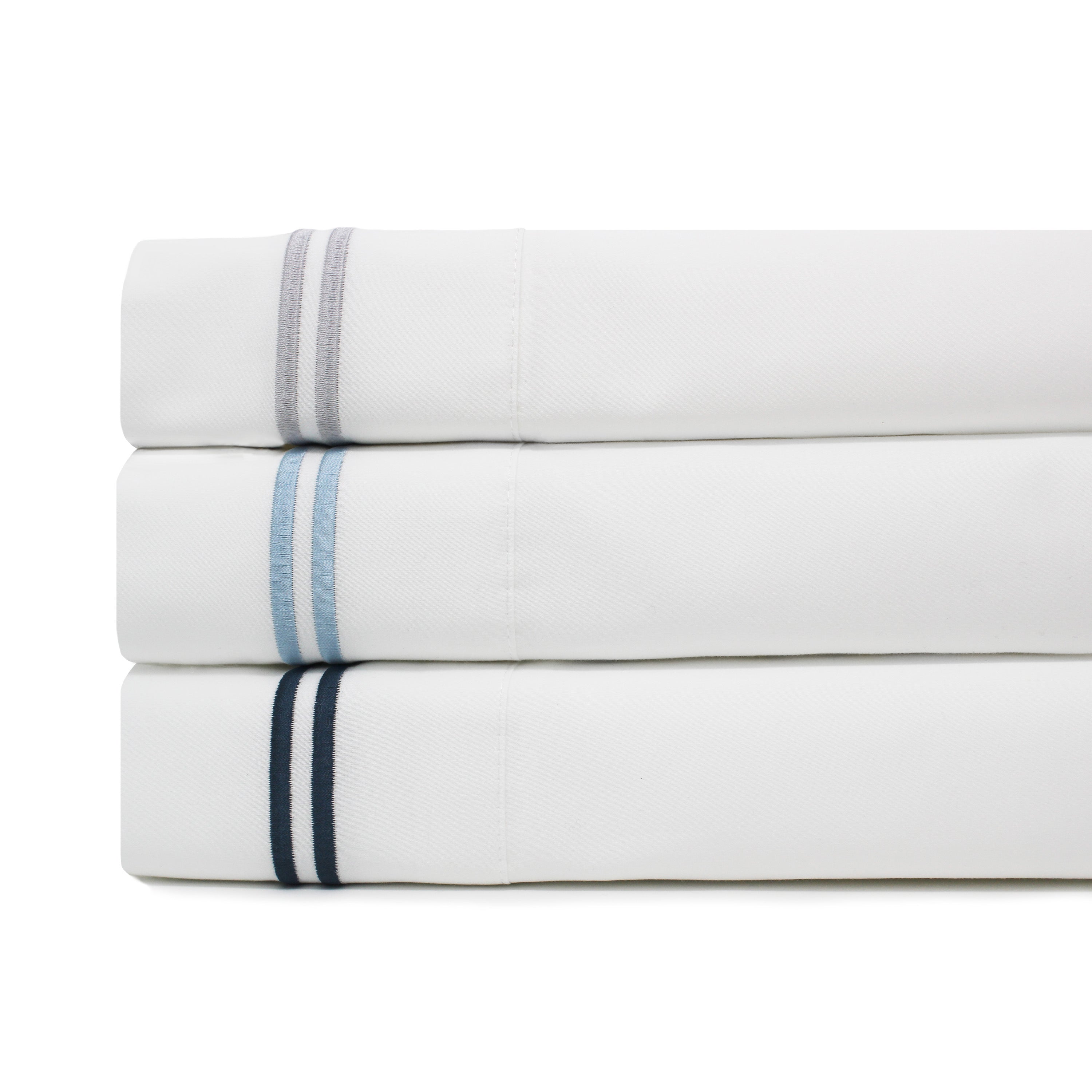 Mélange Home° 600 Thread Count Double Stripe Embroidered Pillowcases