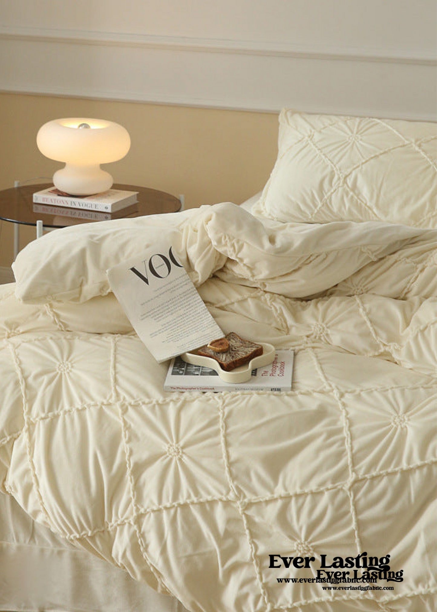 Boho Braided Velvet Bedding Set / Yellow