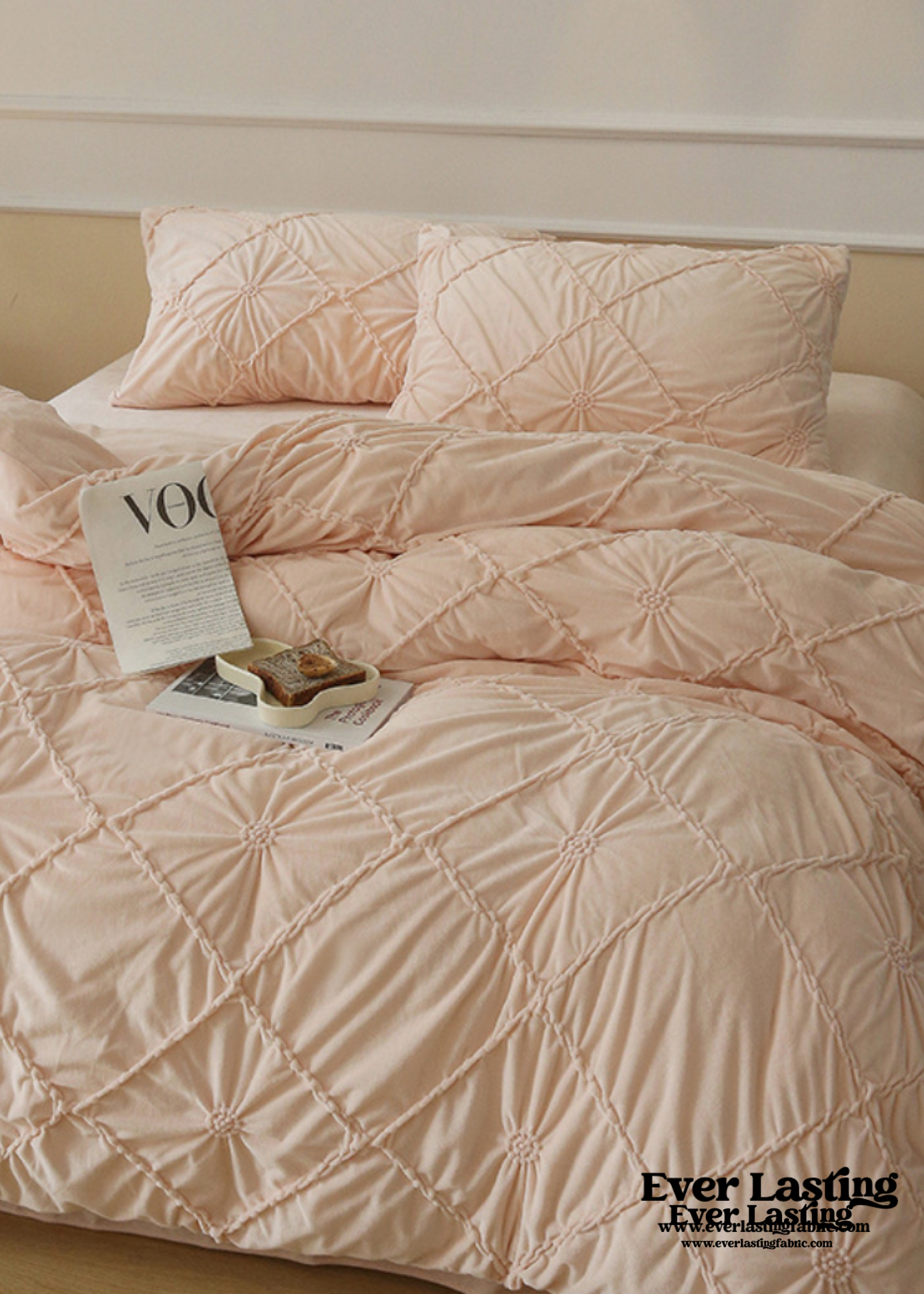Boho Braided Velvet Bedding Set / Yellow