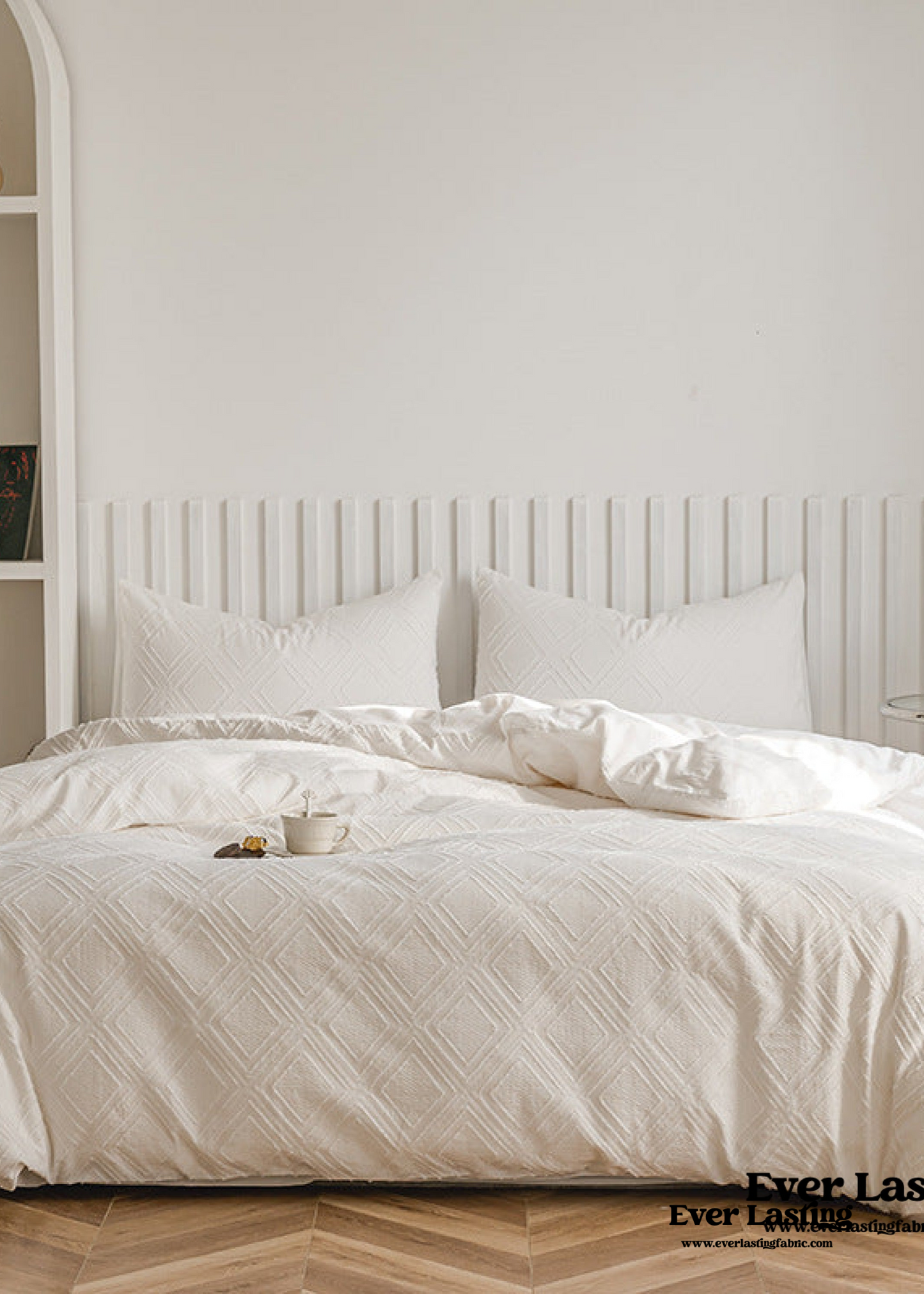 Boho Tufted Bedding Set / White