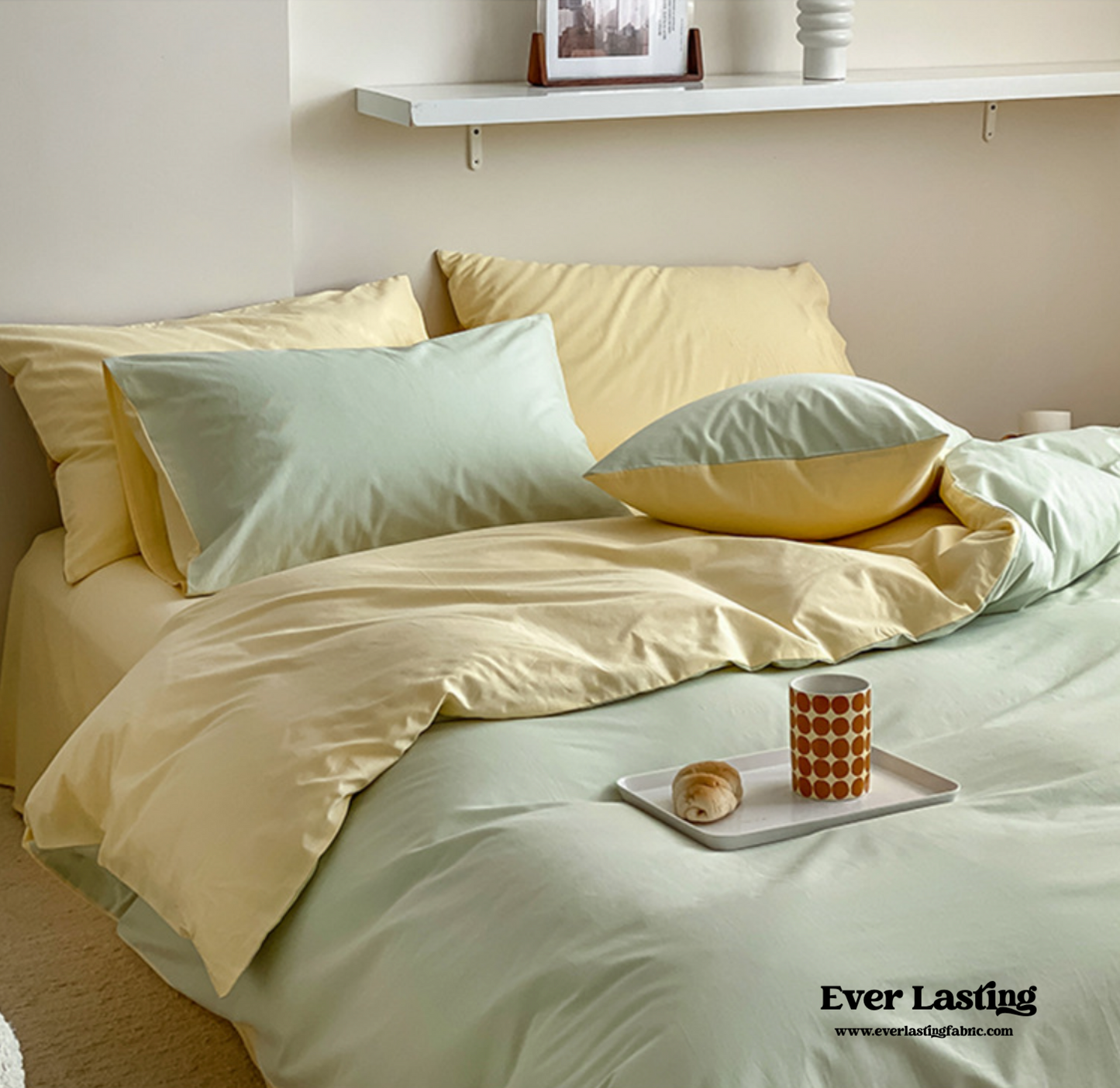 Bold Duo Reversible Bedding Set / Burnt Orange + Custard