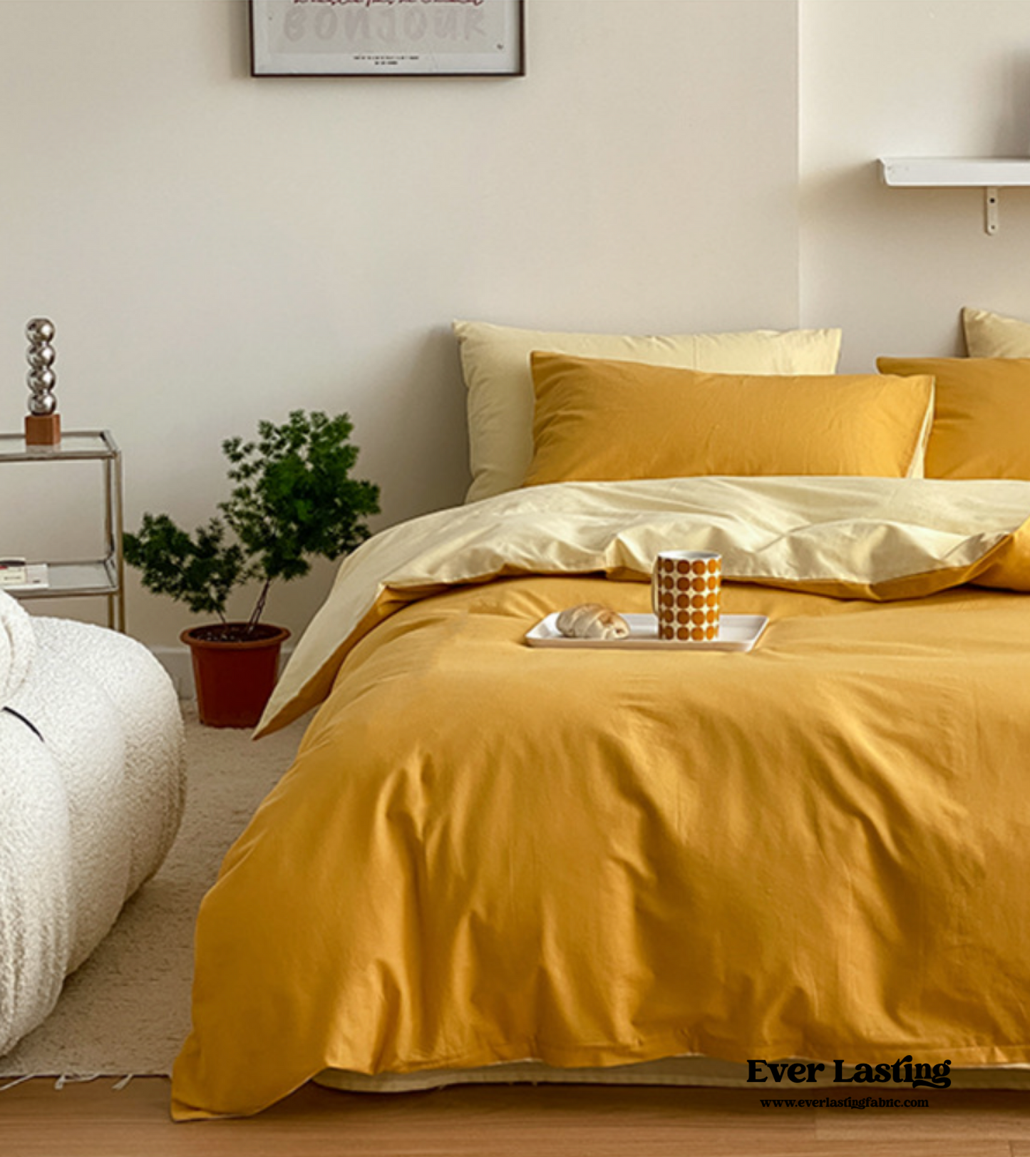 Bold Duo Reversible Bedding Set / Burnt Orange + Custard