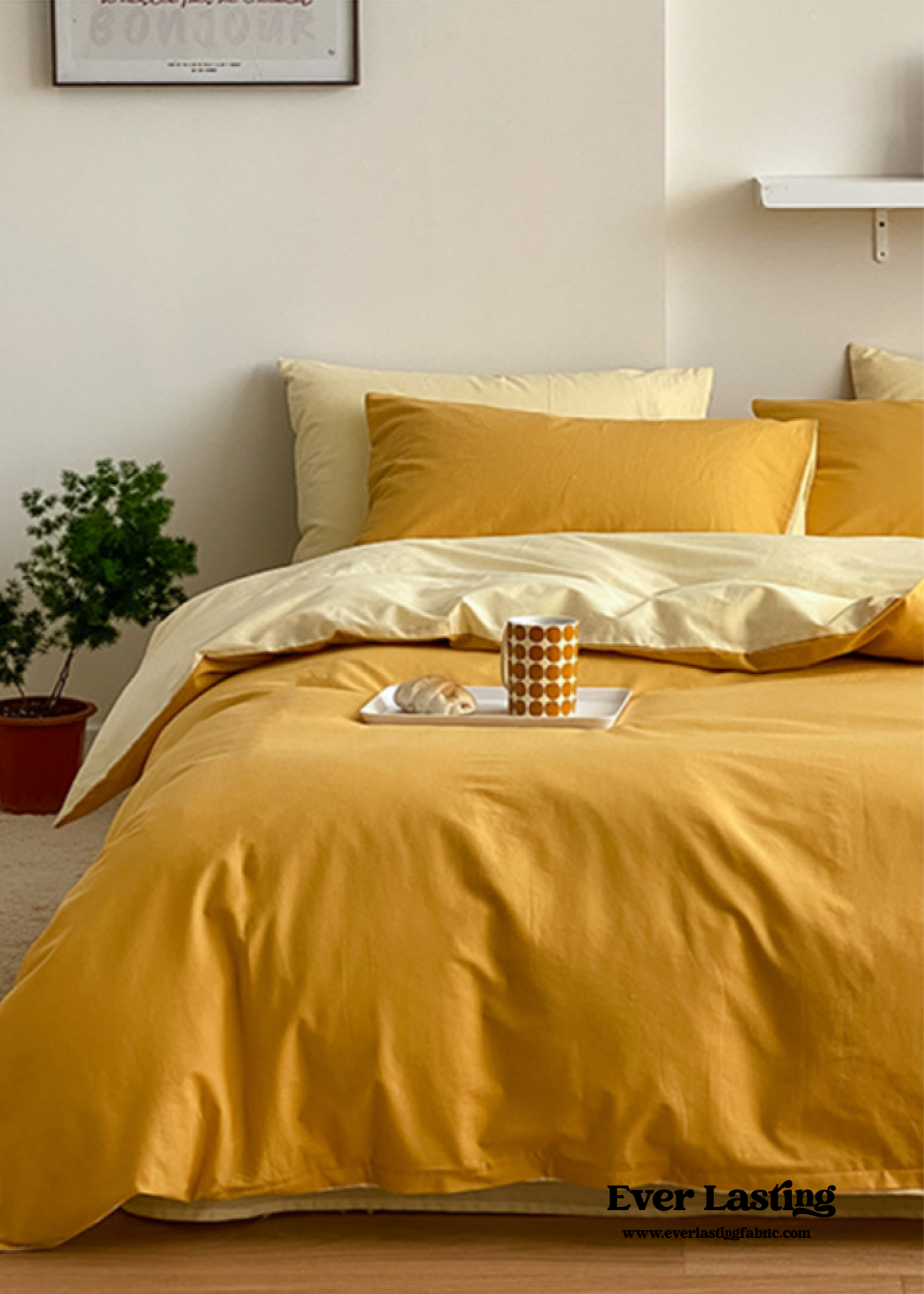 Bold Duo Reversible Bedding Set / Burnt Orange + Custard