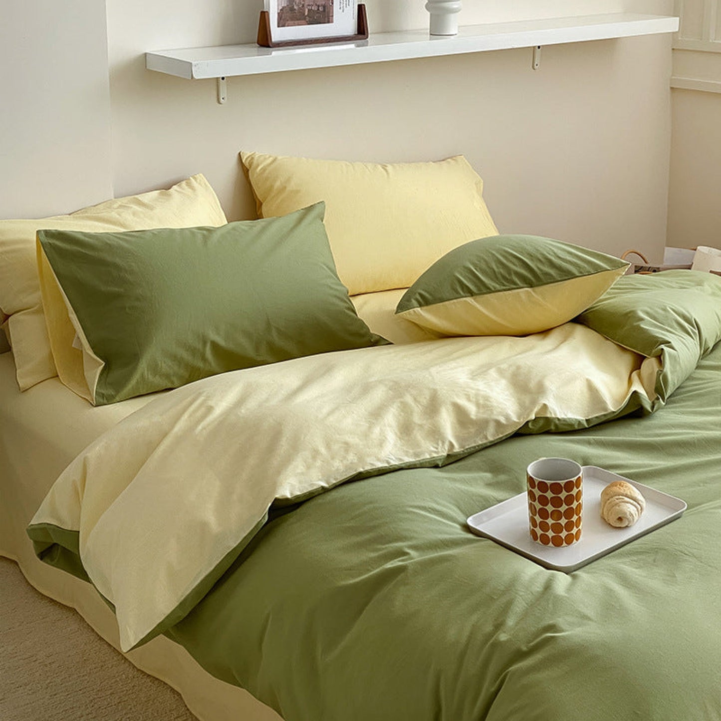 Bold Duo Reversible Bedding Set / Burnt Orange + Custard