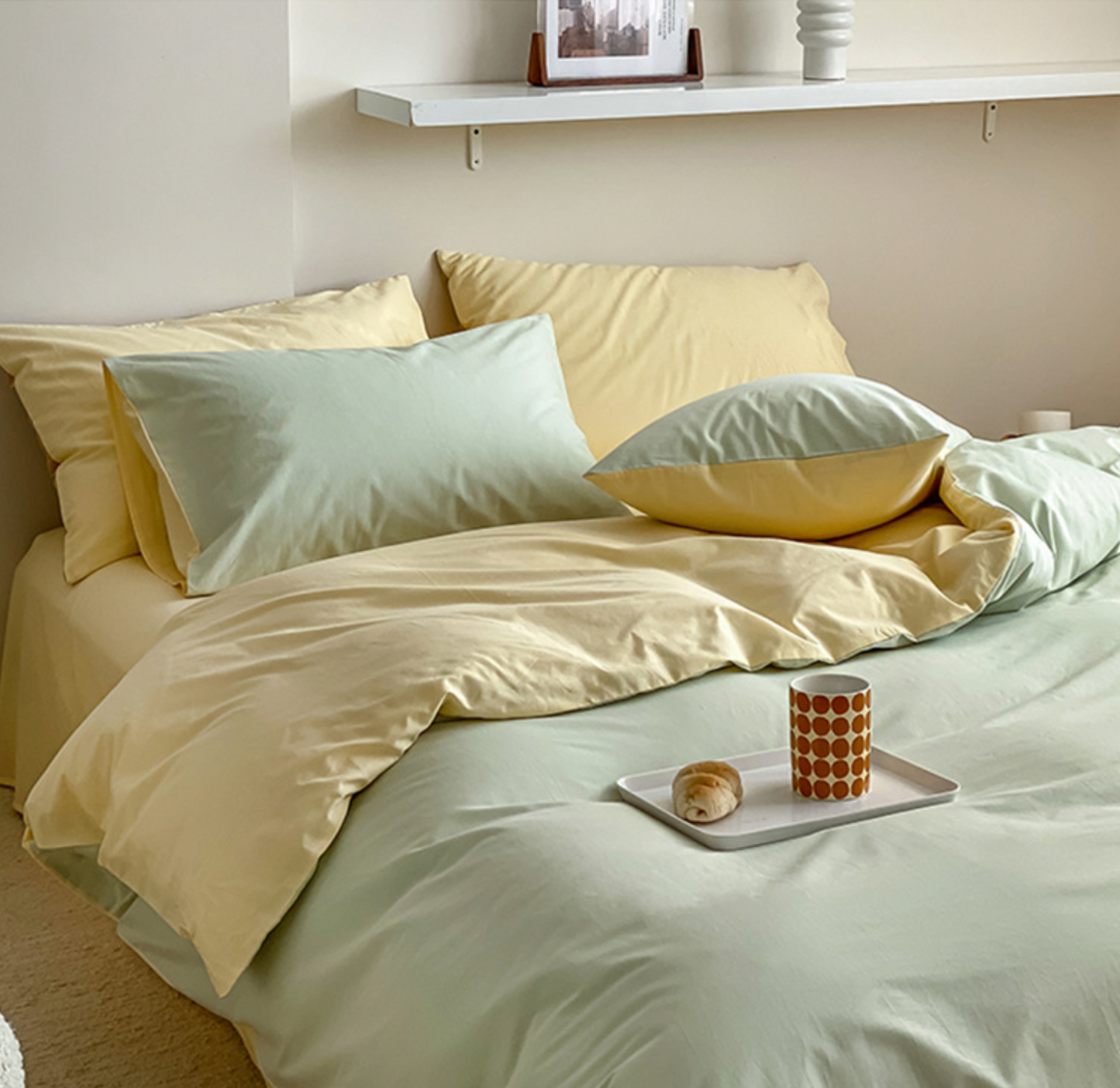 Bold Duo Reversible Bedding Set / Burnt Orange + Custard
