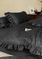 Elise° French Lace Jacquard Satin Bedding Set — Luxe Silky Cotton, Medium–Large Sizes (Ever Lasting)