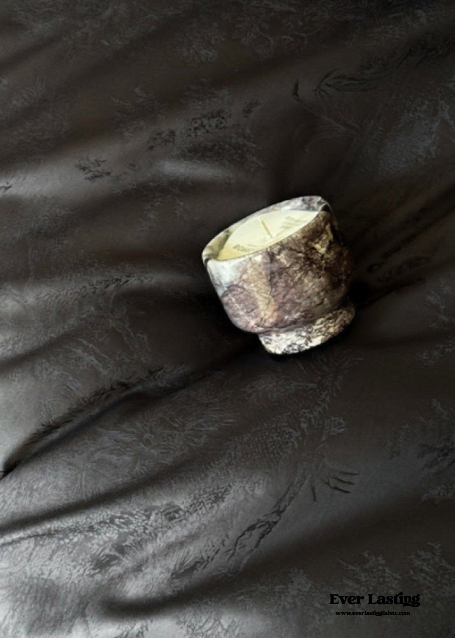 Elise French Lace Jacquard Satin Bedding Set / Dark Gray