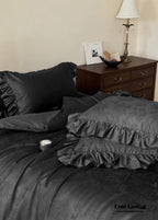 Elise° French Lace Jacquard Satin Bedding Set — Luxe Silky Cotton, Medium–Large Sizes (Ever Lasting)