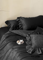 Elise° French Lace Jacquard Satin Bedding Set — Luxe Silky Cotton, Medium–Large Sizes (Ever Lasting)