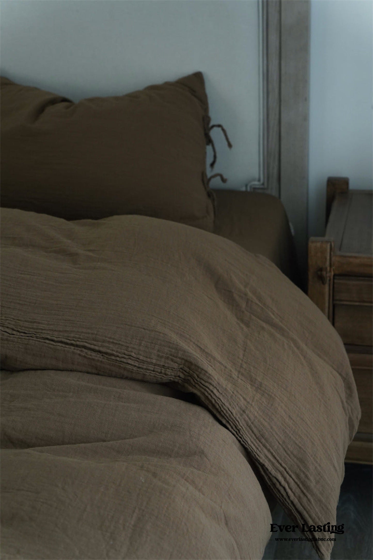 Evelyn Retro Double Gauze Bedding Set / Coffee Brown