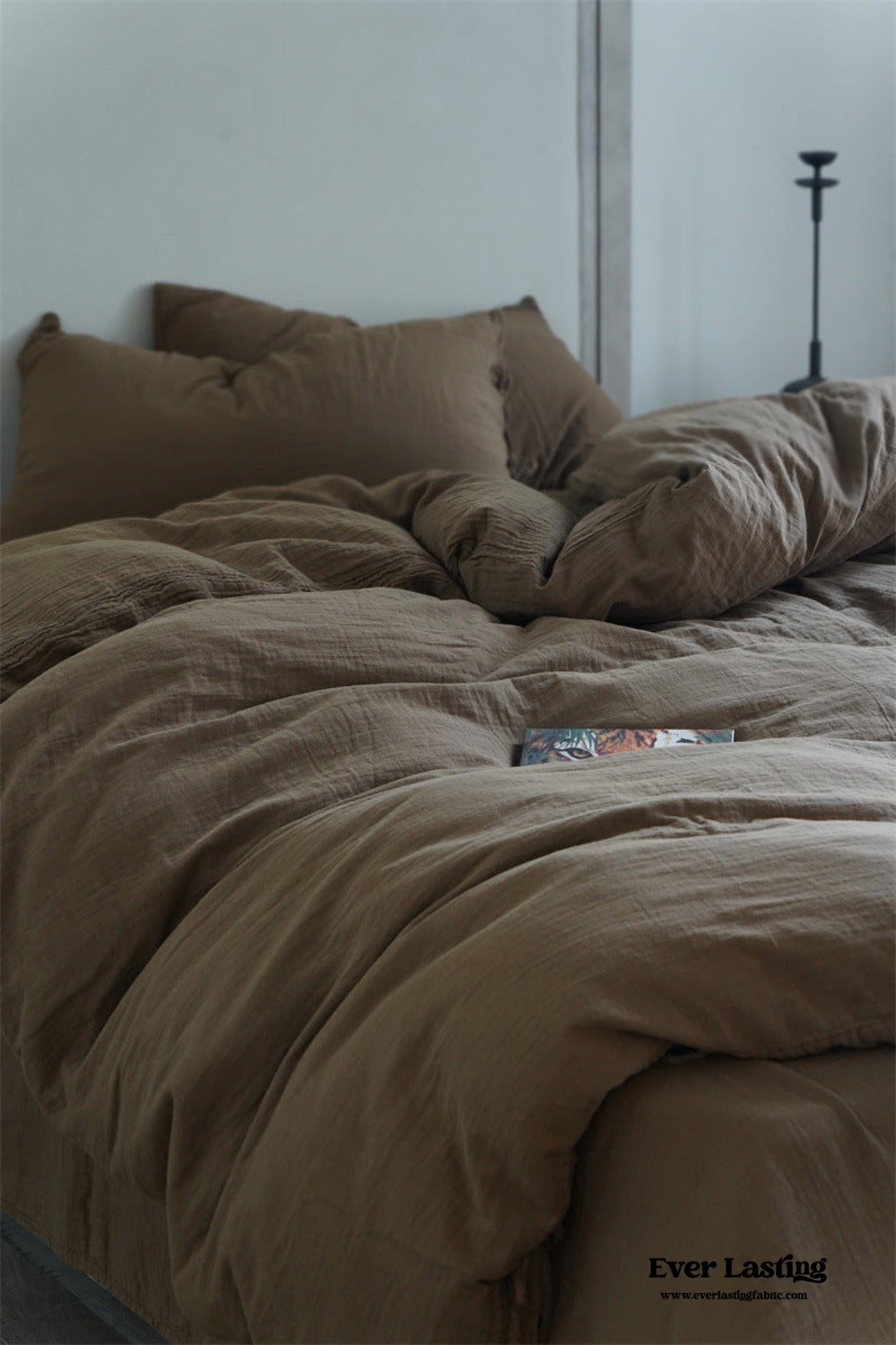 Evelyn Retro Double Gauze Bedding Set / Coffee Brown