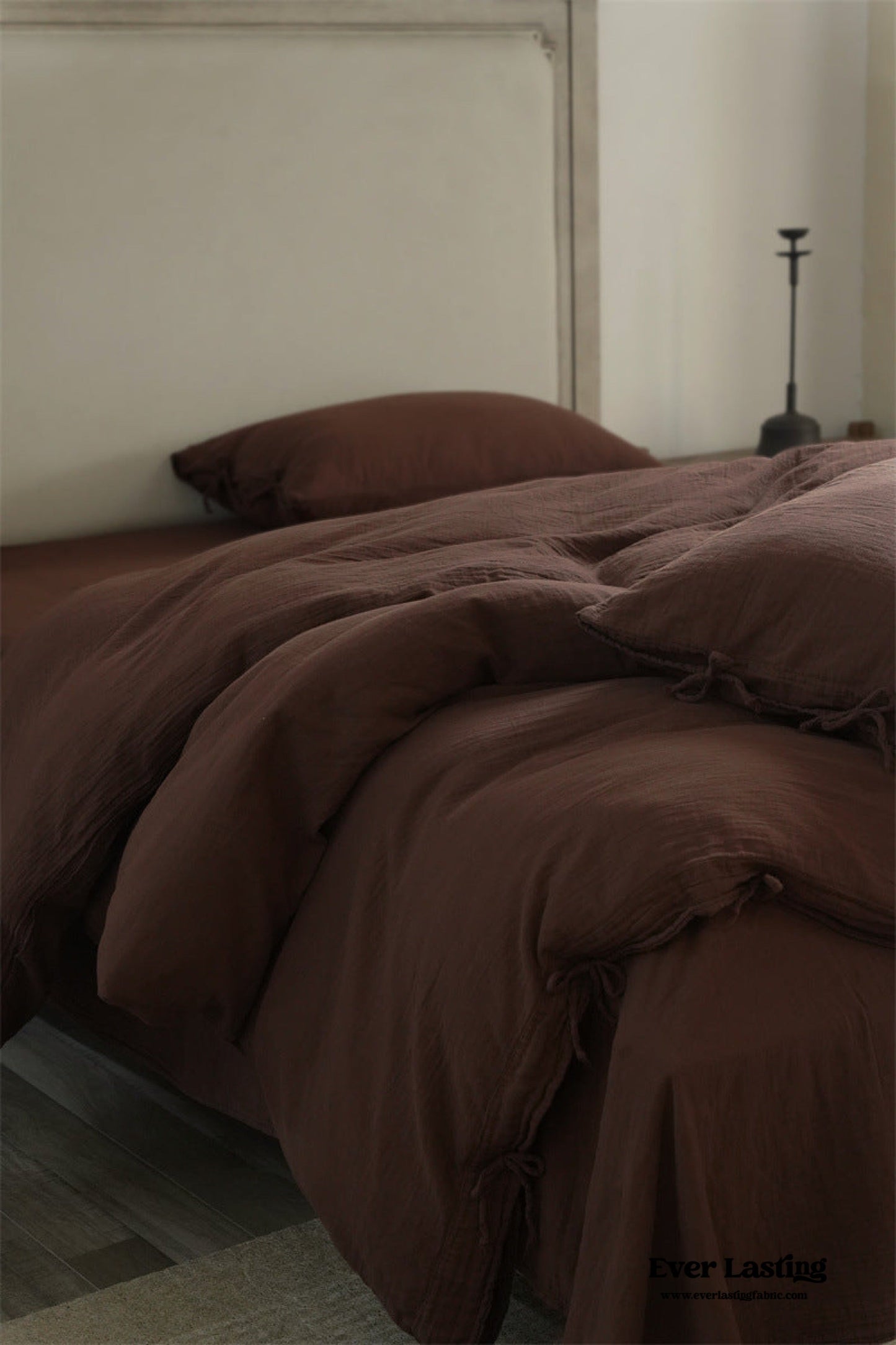 Evelyn Retro Double Gauze Bedding Set / Coffee Brown