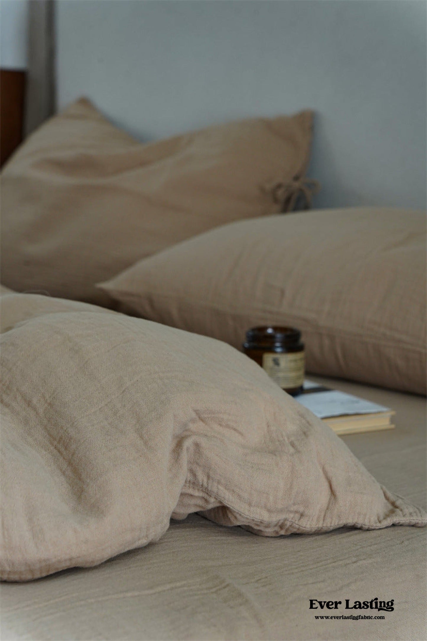 Evelyn Retro Double Gauze Bedding Set / Coffee Brown