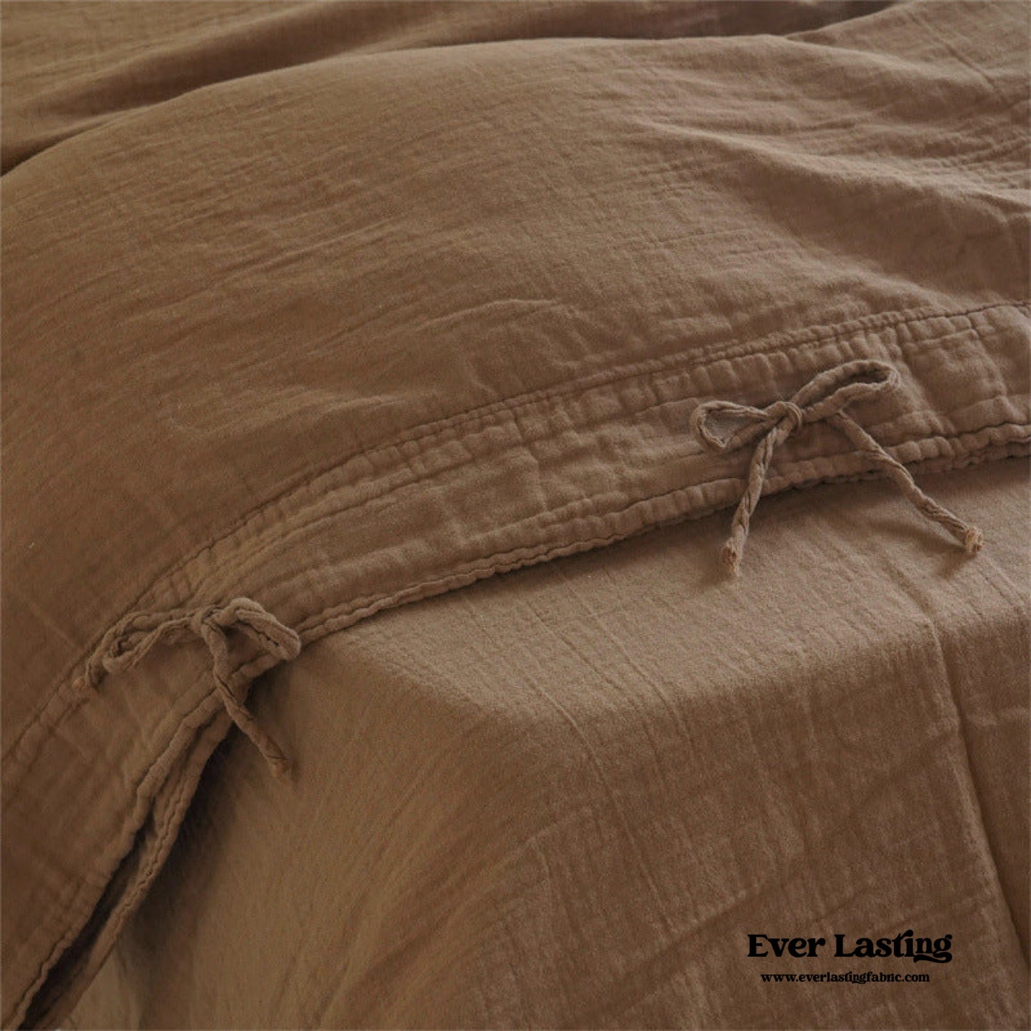 Evelyn Retro Double Gauze Bedding Set / Coffee Brown