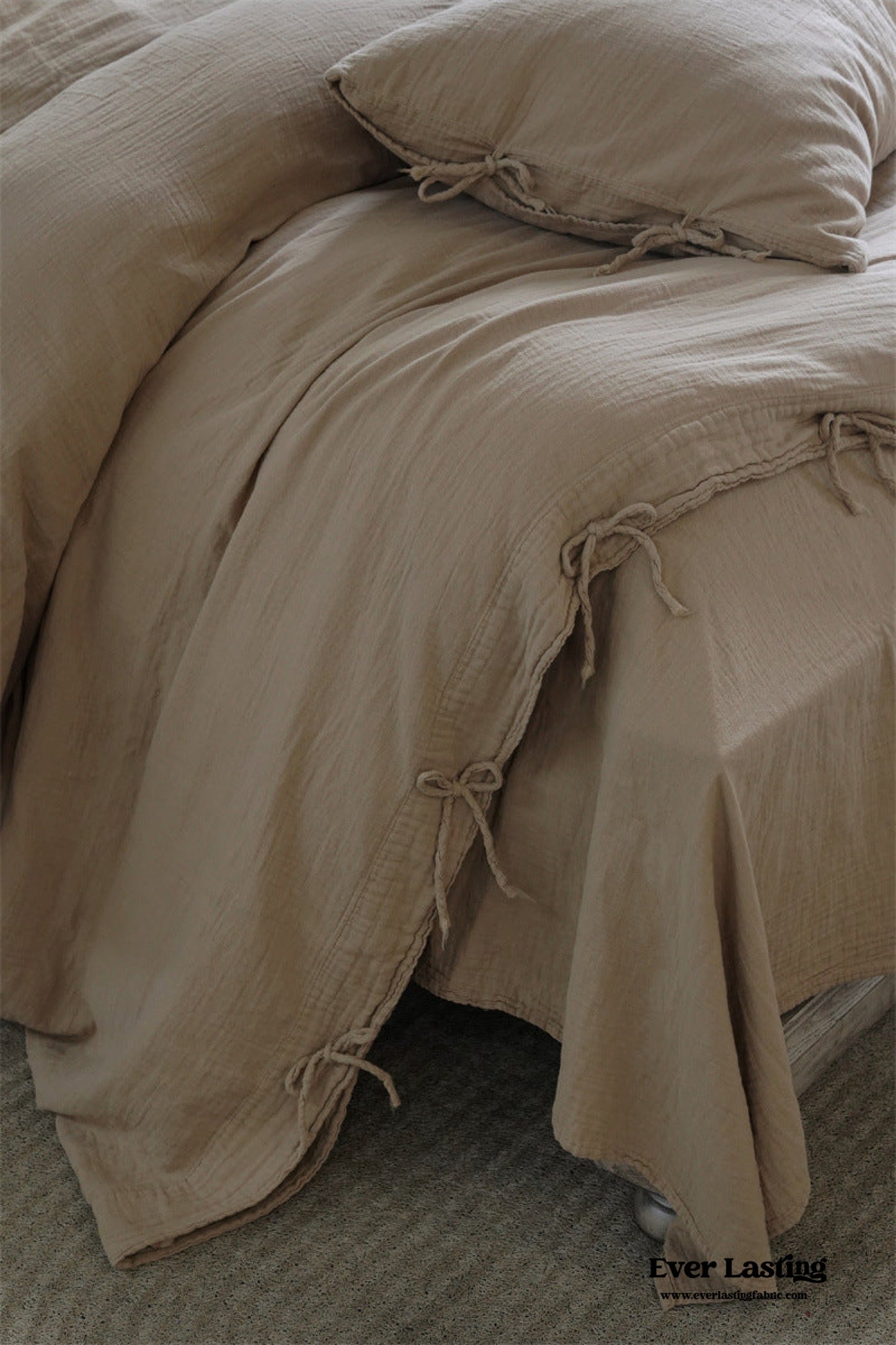 Evelyn Retro Double Gauze Bedding Set / Coffee Brown