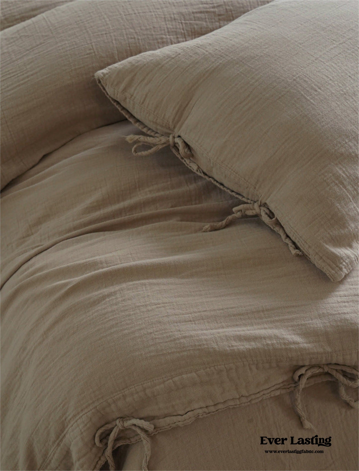 Evelyn Retro Double Gauze Bedding Set / Coffee Brown
