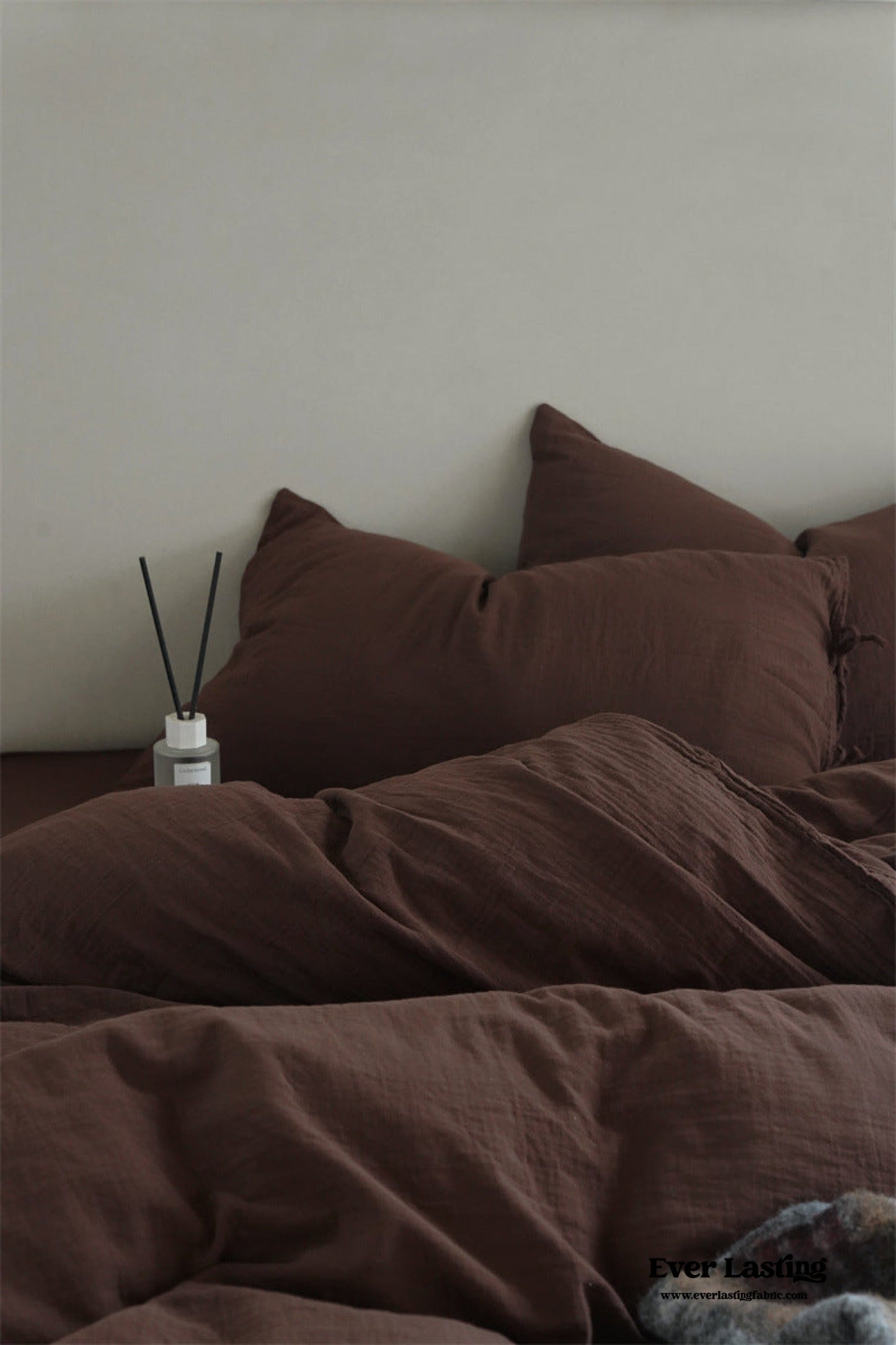 Evelyn Retro Double Gauze Bedding Set / Coffee Brown