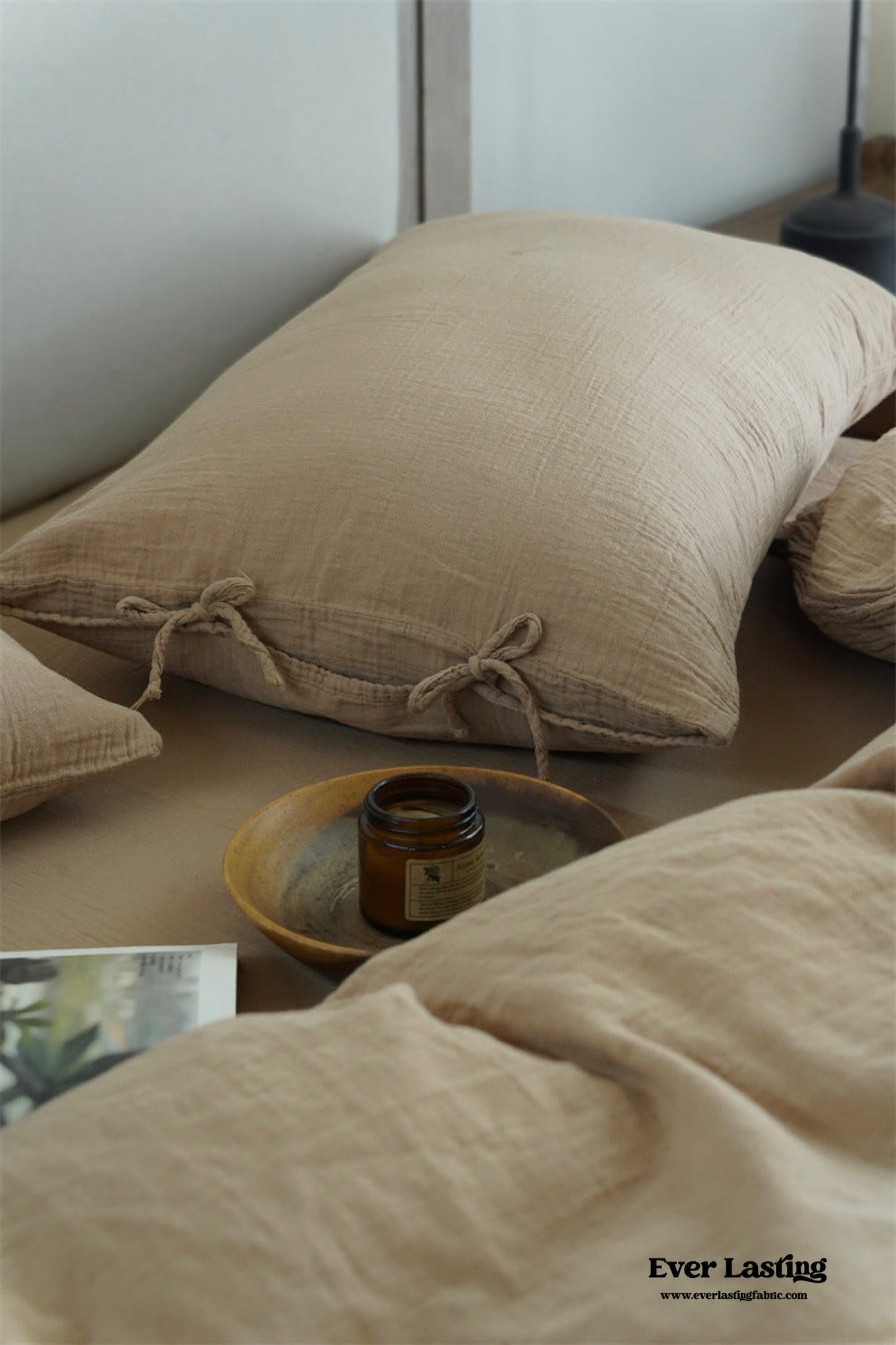 Evelyn Retro Double Gauze Bedding Set / Coffee Brown