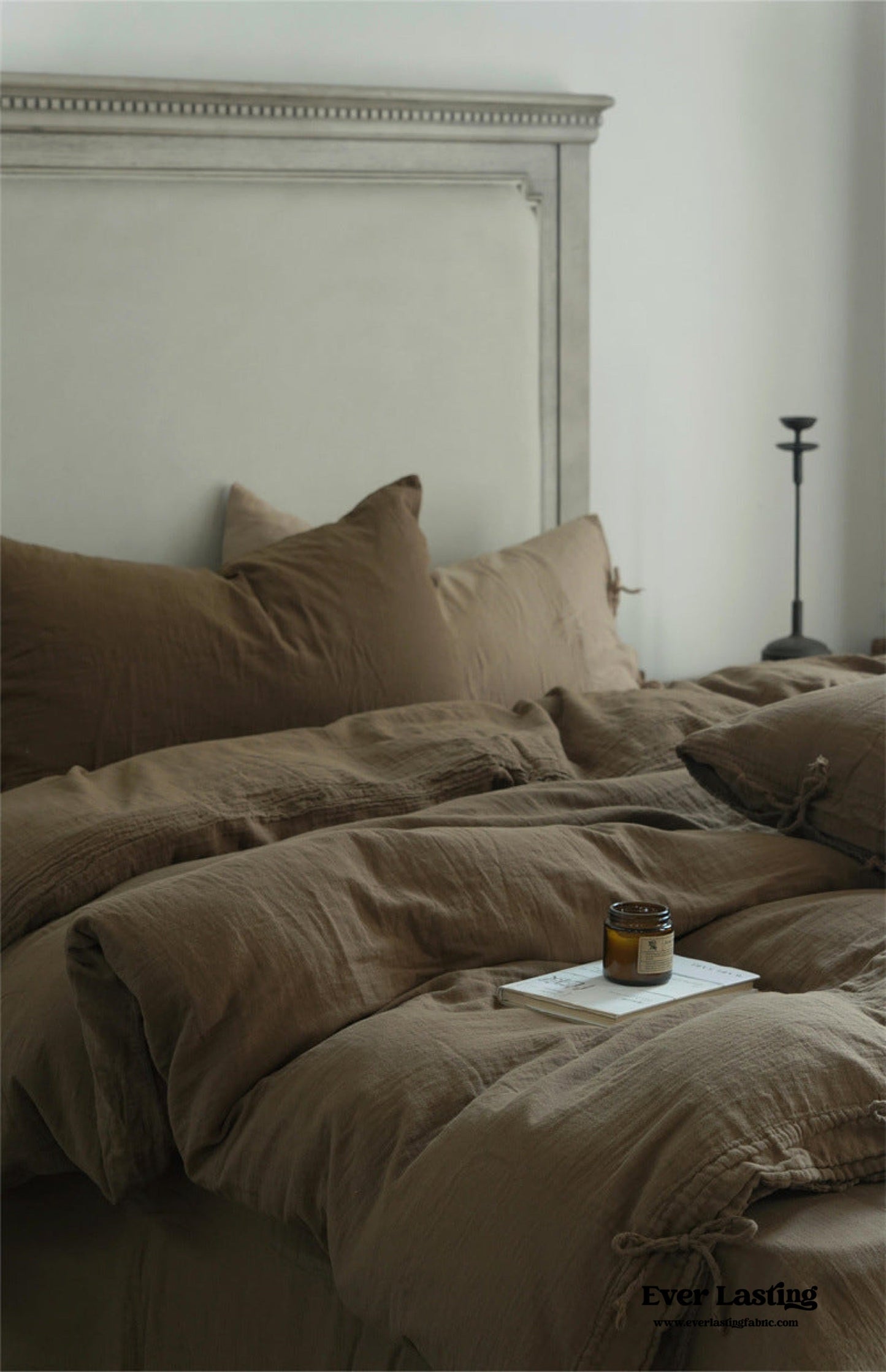 Evelyn Retro Double Gauze Bedding Set / Coffee Brown