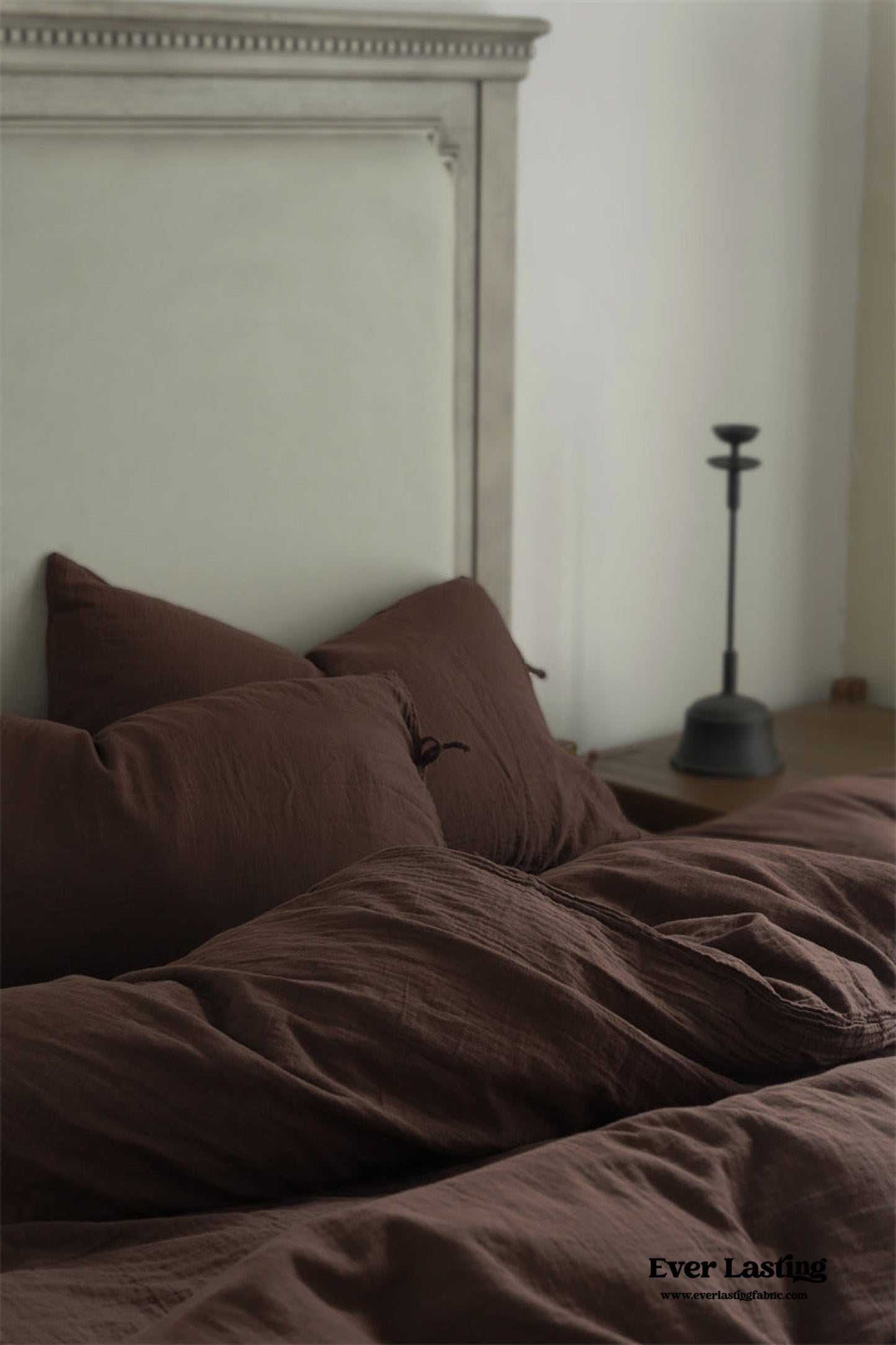Evelyn Retro Double Gauze Bedding Set / Coffee Brown