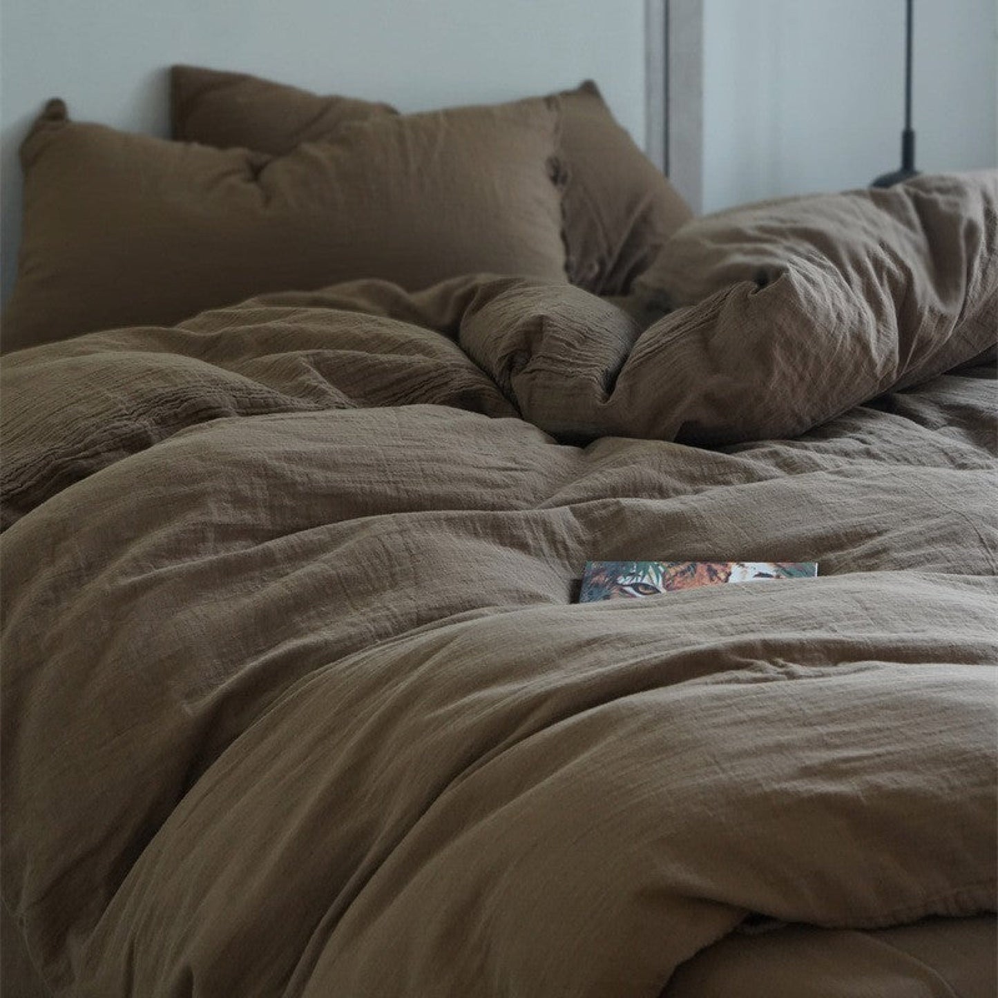 Evelyn Retro Double Gauze Bedding Set / Coffee Brown