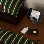 Ever Lasting° Jersey Knit Retro Stripe Bedding Set — Soft Cotton Blend, Green + Brown