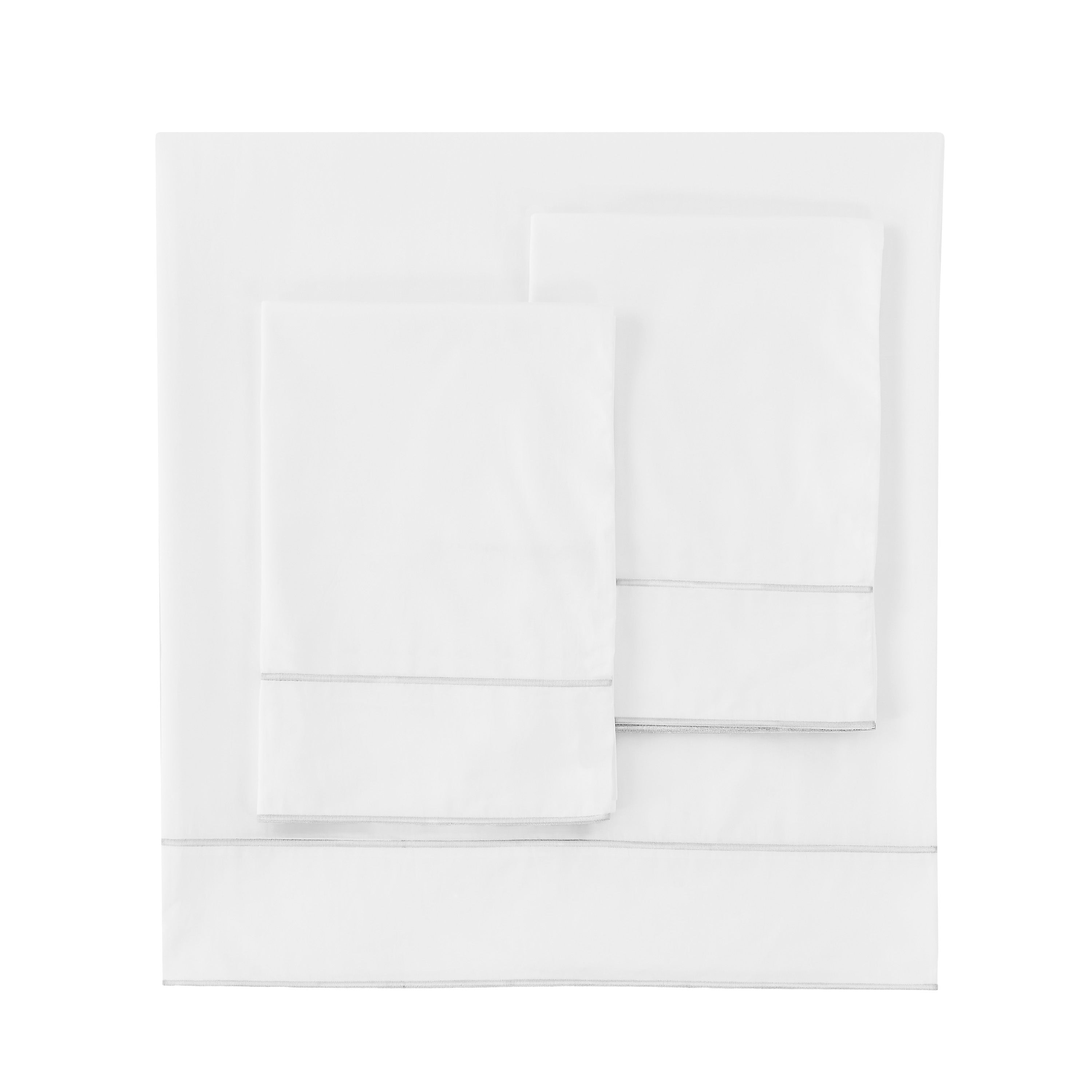 600 Thread Count Framed Sateen Embroidered Cotton Sheet Set